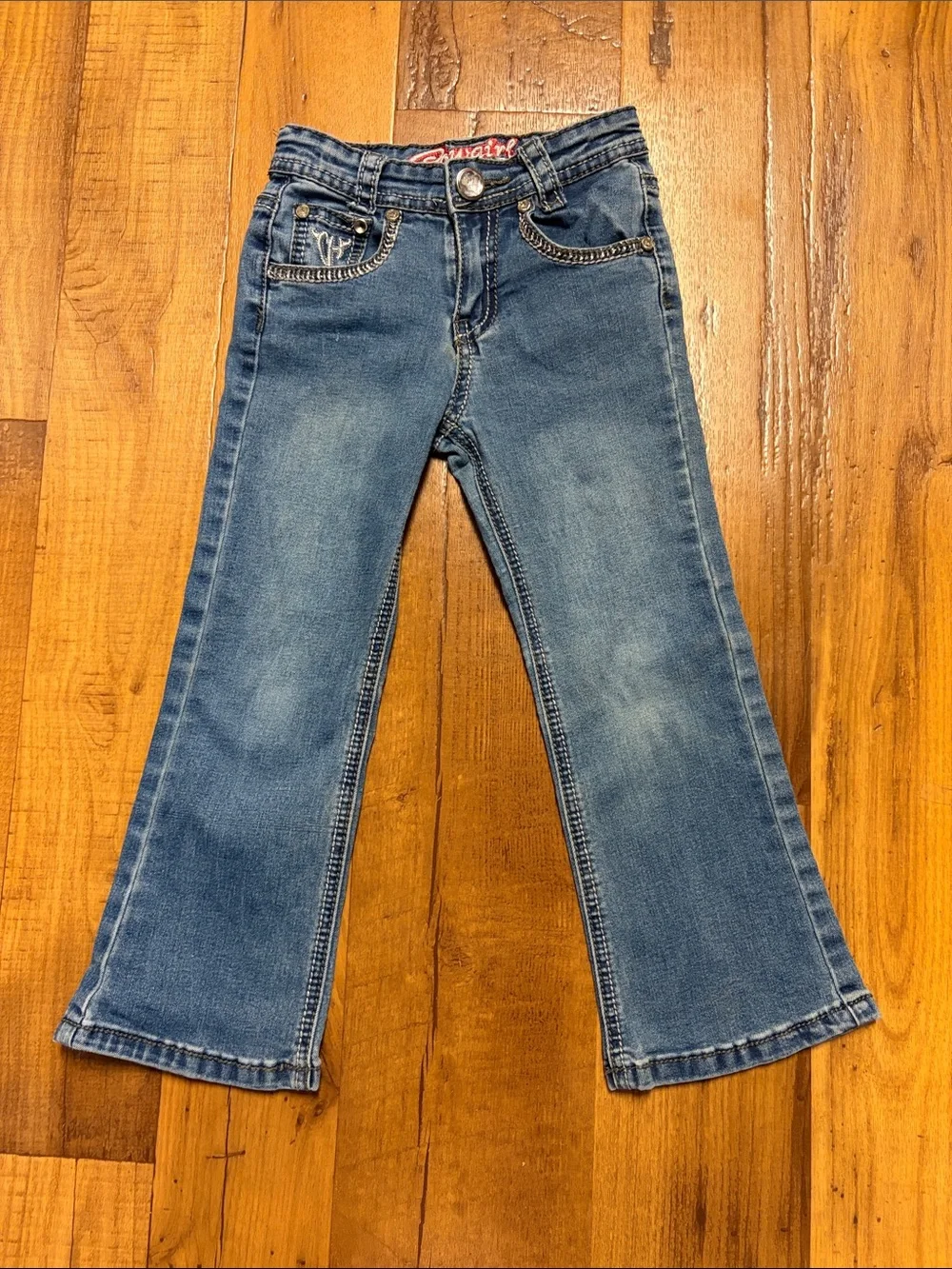 Cowgirl Hardware Girls Flared Western Embellished Jeans Size 5